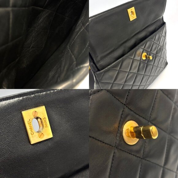 CHANEL Black Lambskin Leather Shoulder Bag - Picture 6 of 8